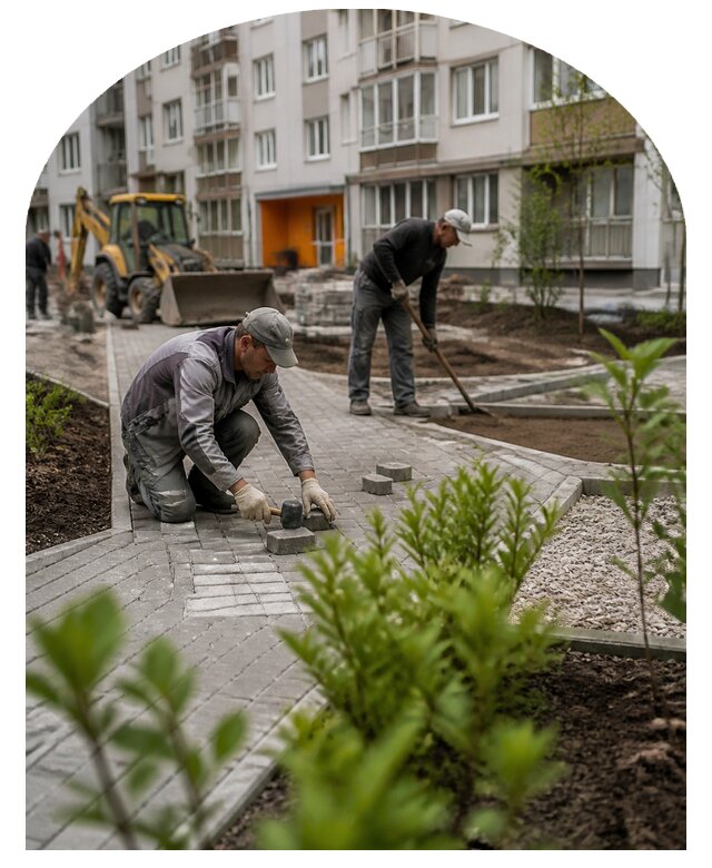 Благоустройство двора многоквартирного дома в Чусовой